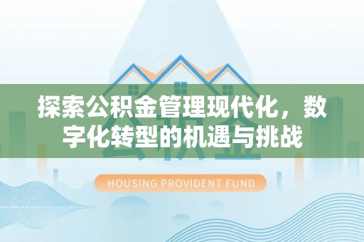 板芙探索公积金管理现代化，数字化转型的机遇与挑战