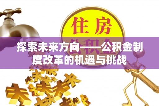 板芙探索未来方向——公积金制度改革的机遇与挑战