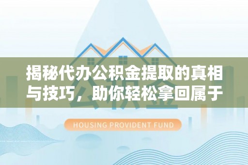 板芙揭秘代办公积金提取的真相与技巧，助你轻松拿回属于你的钱