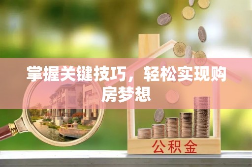 板芙掌握关键技巧，轻松实现购房梦想