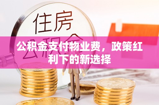板芙公积金支付物业费，政策红利下的新选择