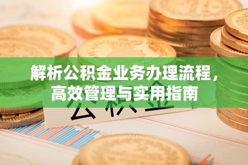 板芙解析公积金业务办理流程，高效管理与实用指南