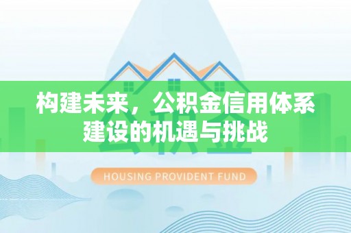 板芙构建未来，公积金信用体系建设的机遇与挑战