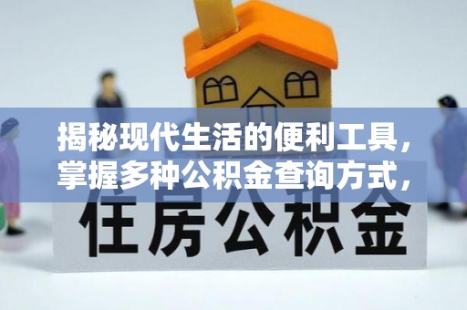 板芙揭秘现代生活的便利工具，掌握多种公积金查询方式，让财富管理更轻松