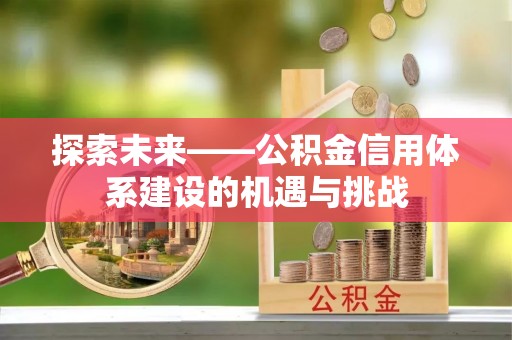 板芙探索未来——公积金信用体系建设的机遇与挑战